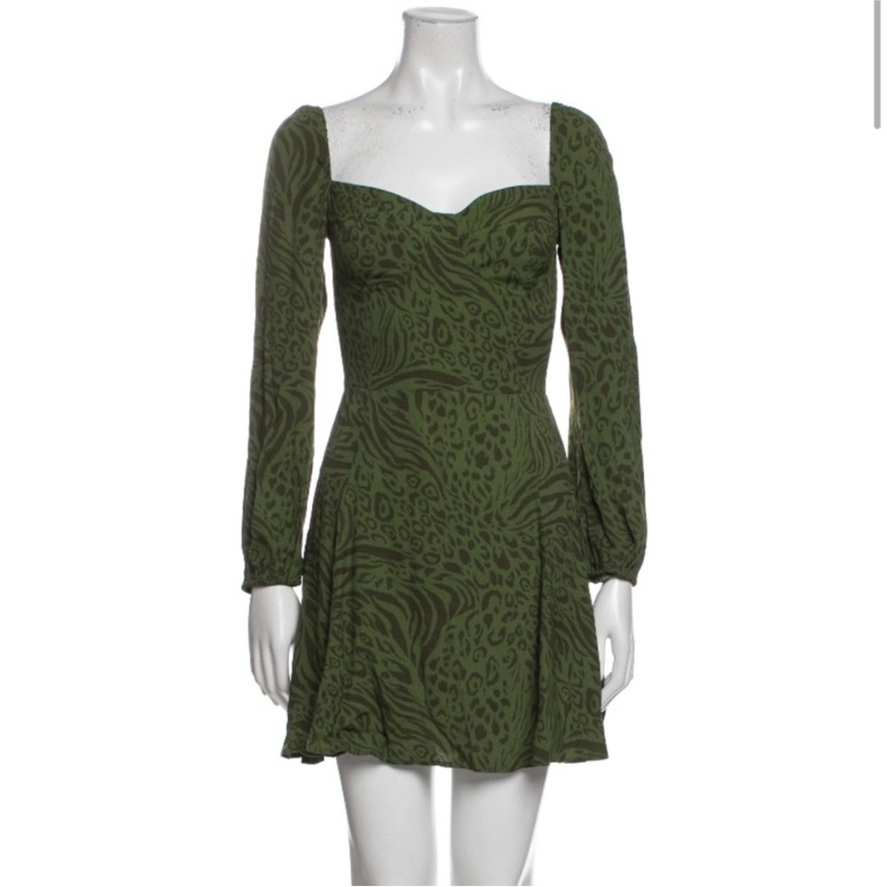 Reformation Long Sleeved Animal Print Mochi Dress